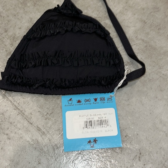 Letarte Ruffle Slide Halter Swim Top size medium - Picture 2 of 6